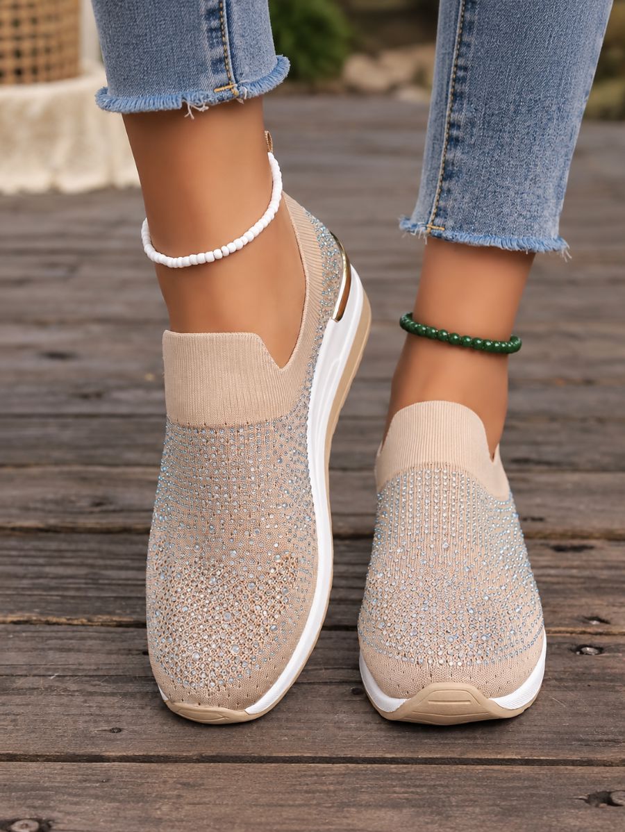 Championes Sin Cordones Con Detalle Dorado y Strass Champion 30 ZAPRINI 