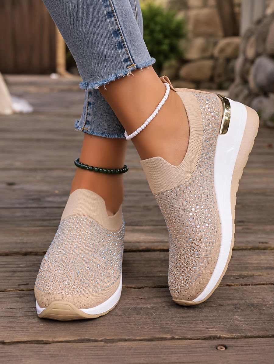 Championes Sin Cordones Con Detalle Dorado y Strass Champion 30 ZAPRINI 