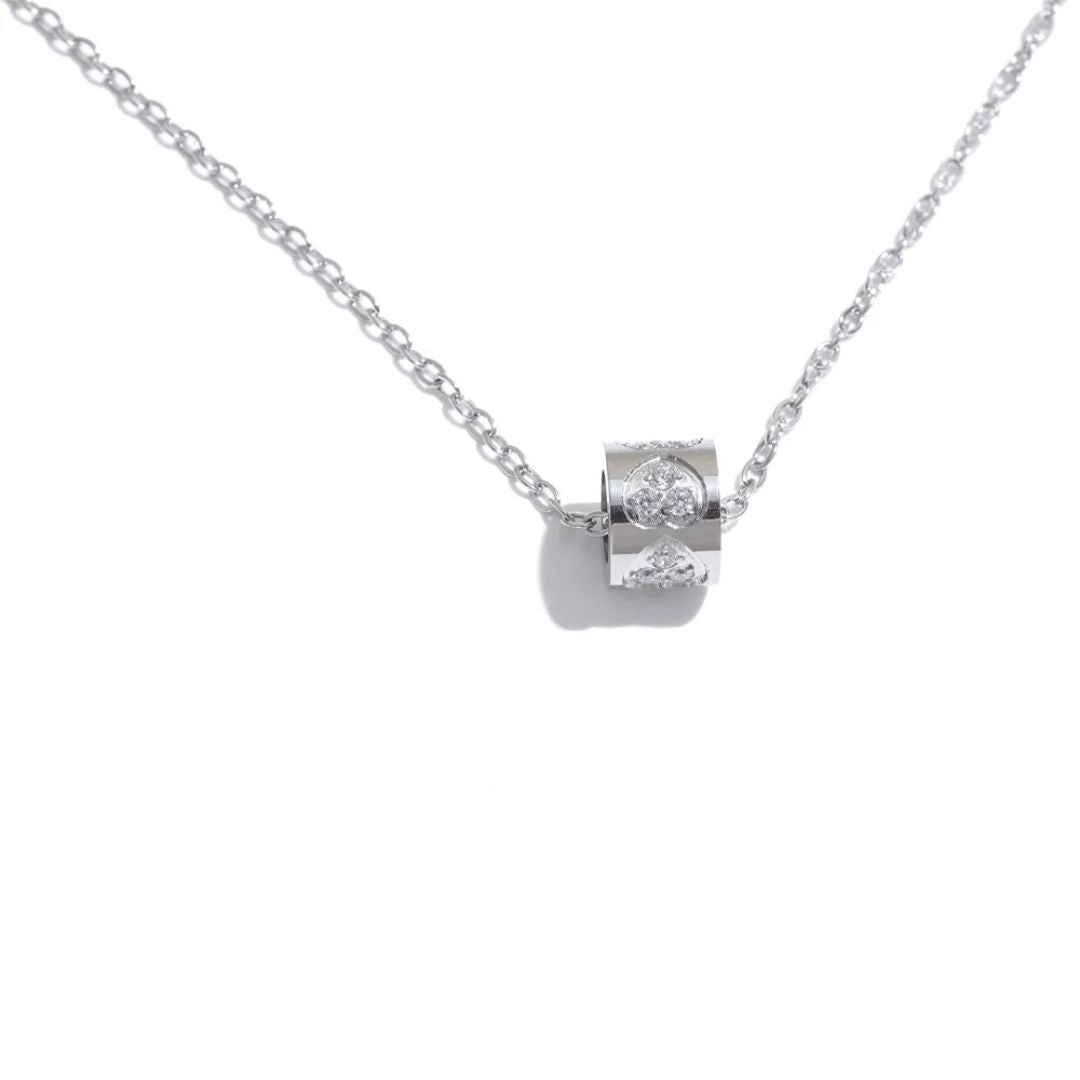 Collar Con Circonita Cúbica En Forma De Corazón Enchapado En Oro 18K Collar 03 ZAPRINI Plata 