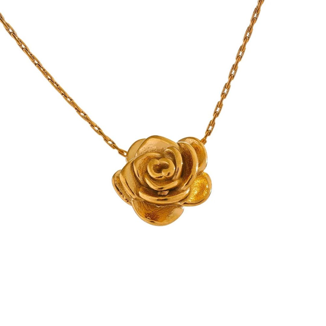 Collar Con Colgante De Flor Enchapado En Oro 18K Collar 03 ZAPRINI Oro 