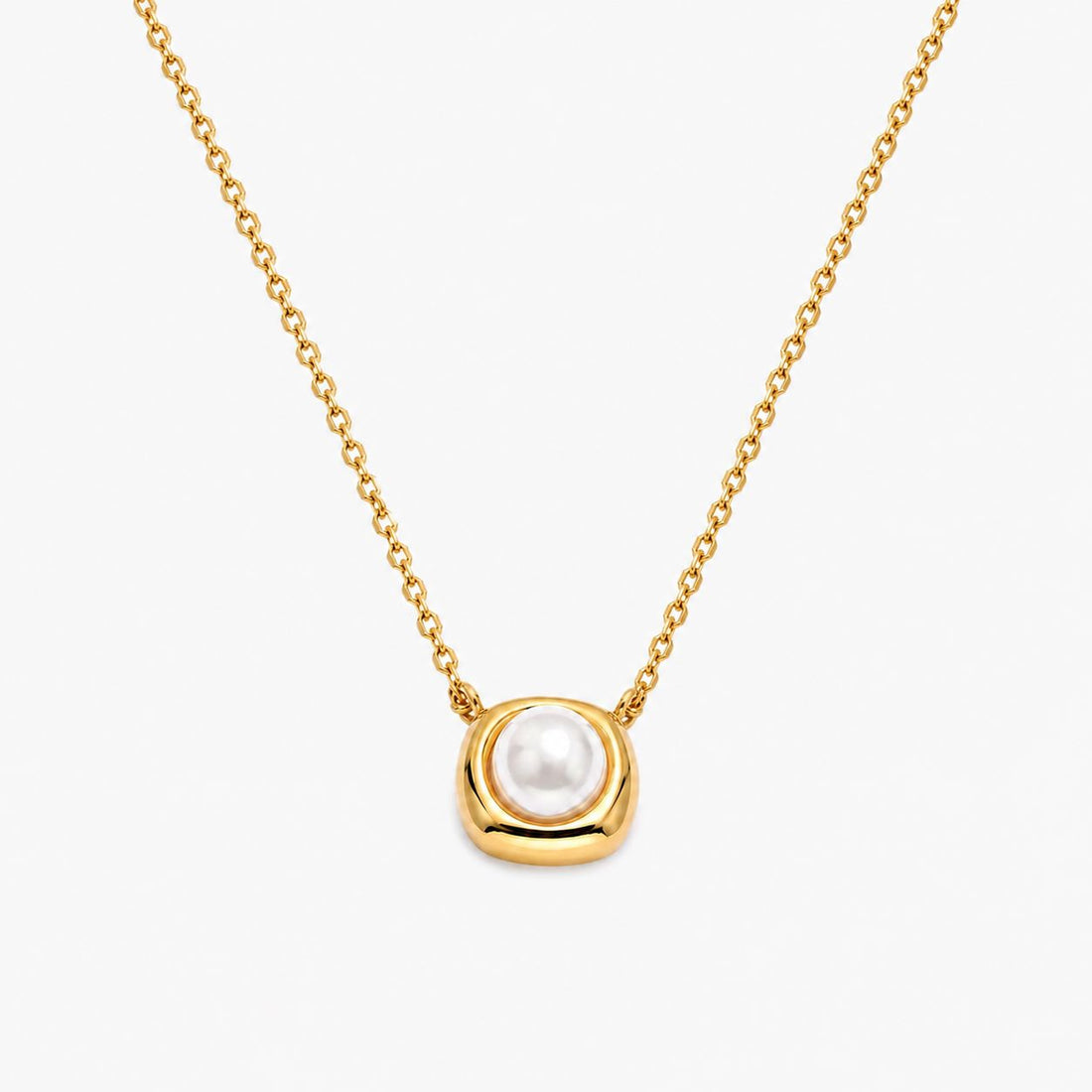 Collar Con Colgante Cuadrado De Perlas Enchapado En Oro 18K Collar 03 ZAPRINI 