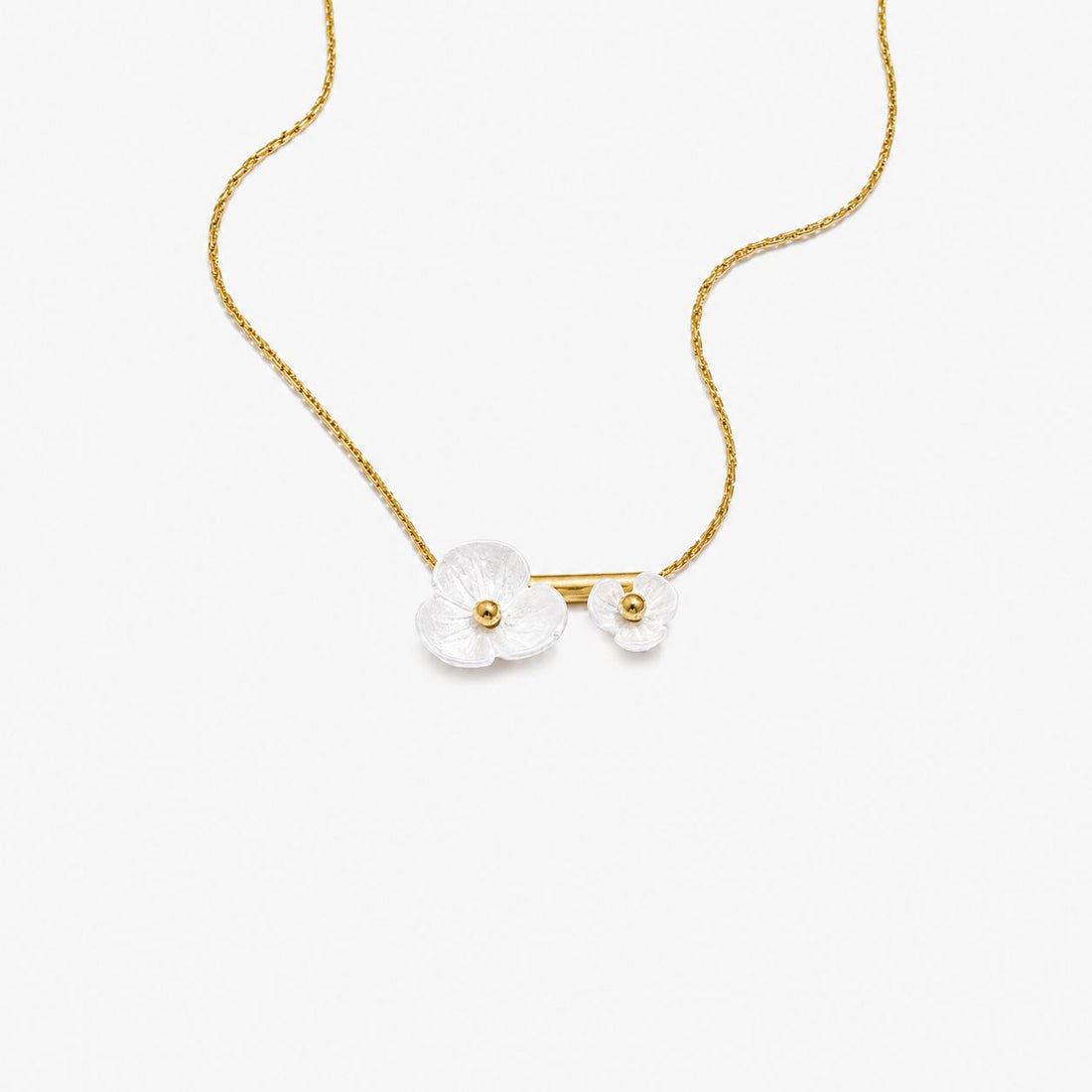 Collar Con Colgante De Flor Enchapado En Oro 18K Collar 09 ZAPRINI 
