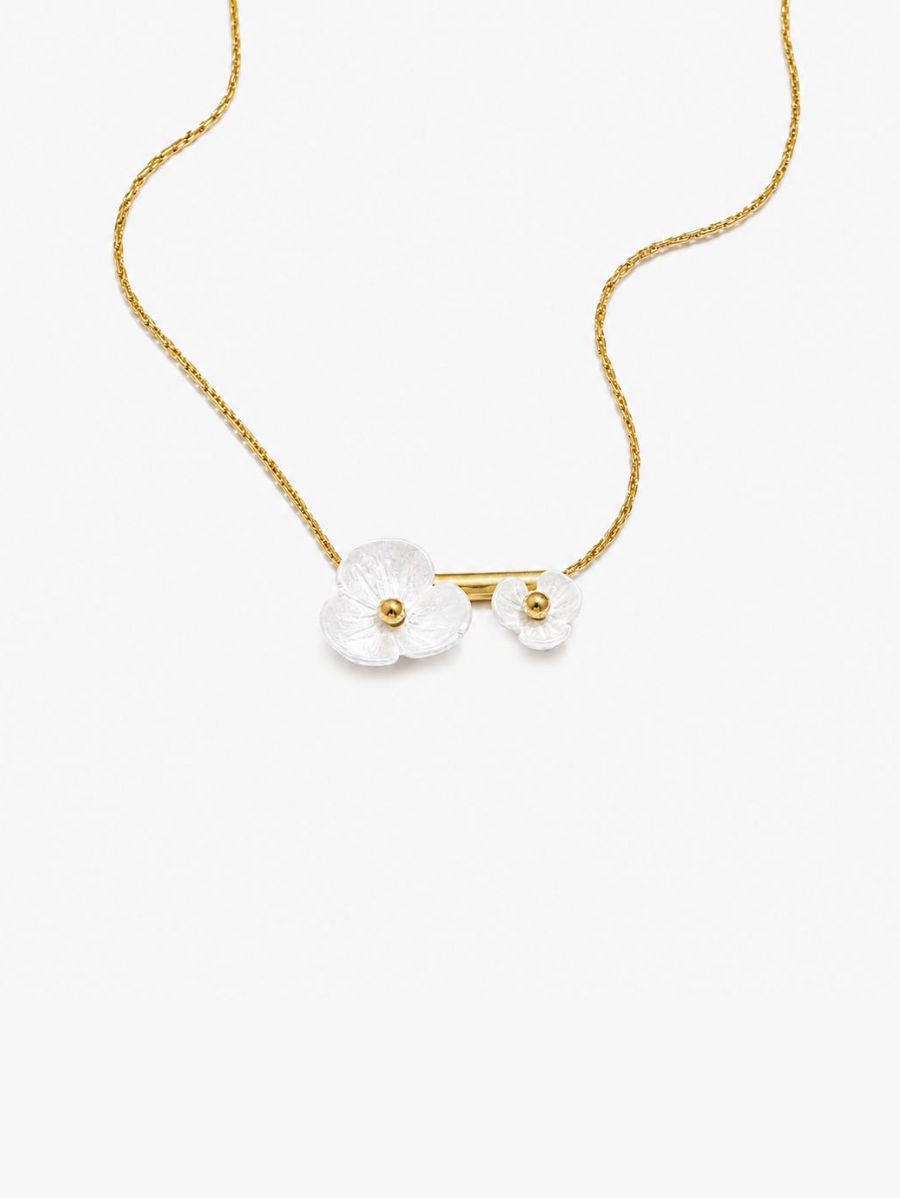 Collar Con Colgante De Flor Enchapado En Oro 18K Collar 09 ZAPRINI Oro 