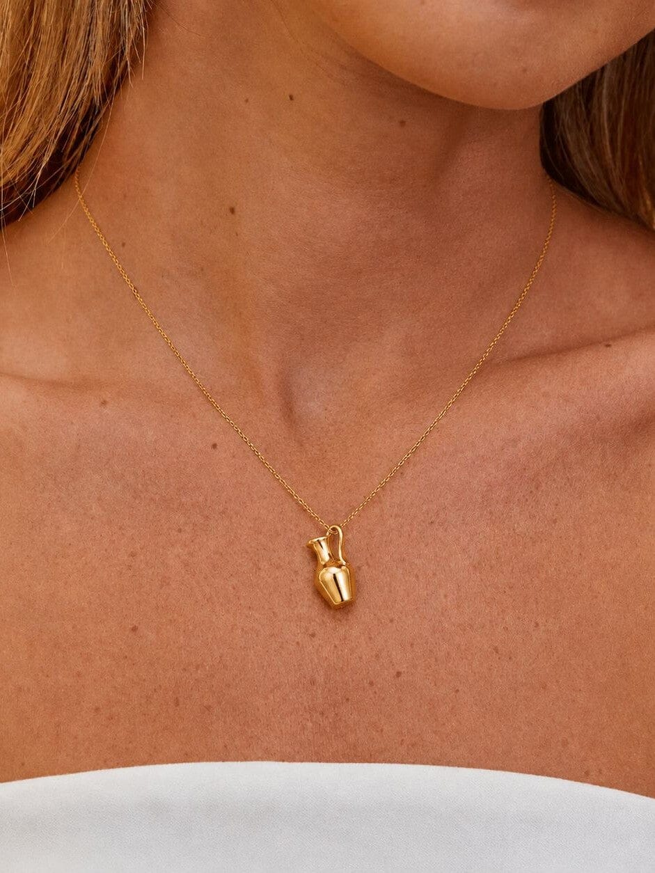 Collar Con Dije De Jarrón Enchapado En Oro 18K Collar 05 ZAPRINI Oro 
