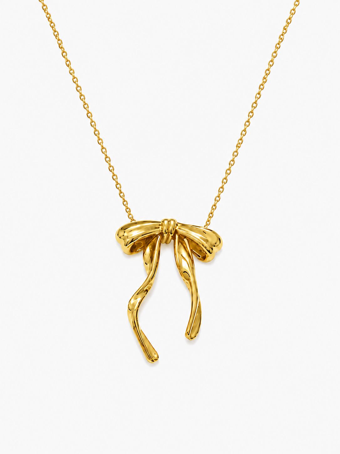 Collar Con Nudo De Lazo Enchapado En Oro 18K Collar 06 ZAPRINI 