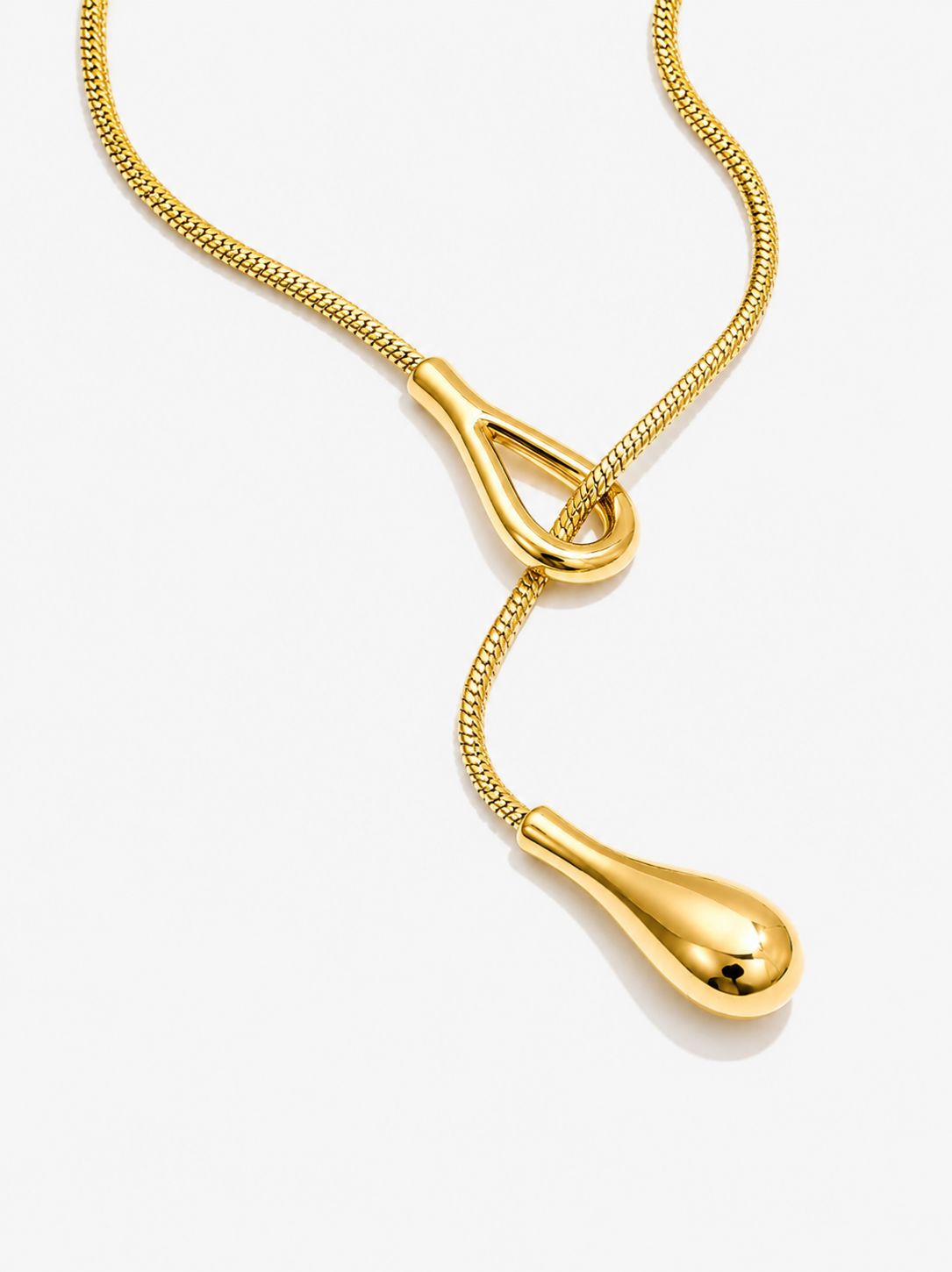 Collar De Cadena Fina Tipo Serpiente Enchapado En Oro 18K Collar 04 ZAPRINI 