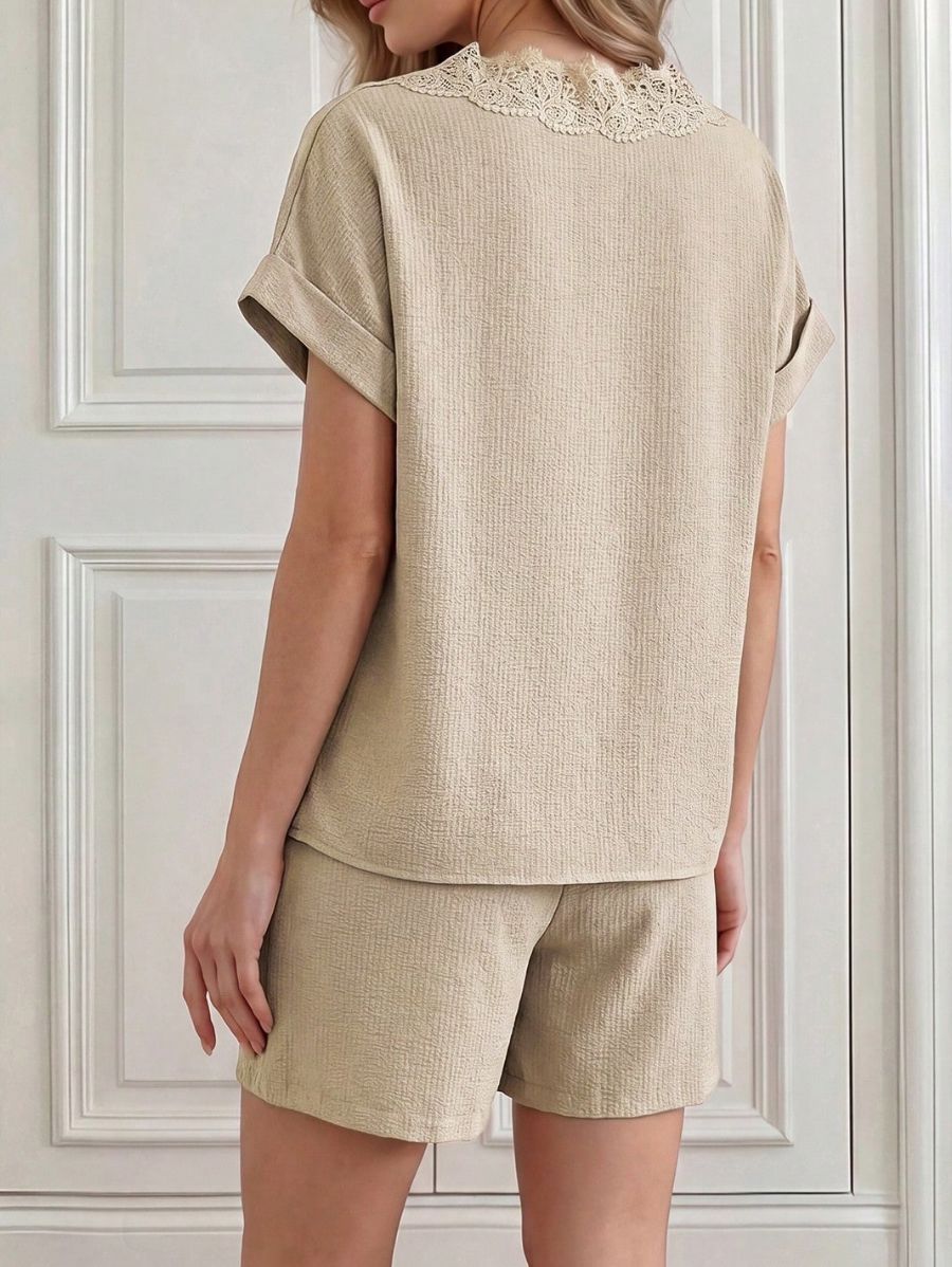 Conjunto De Blusa Con Encaje y Short Conjunto 20 ZAPRINI 