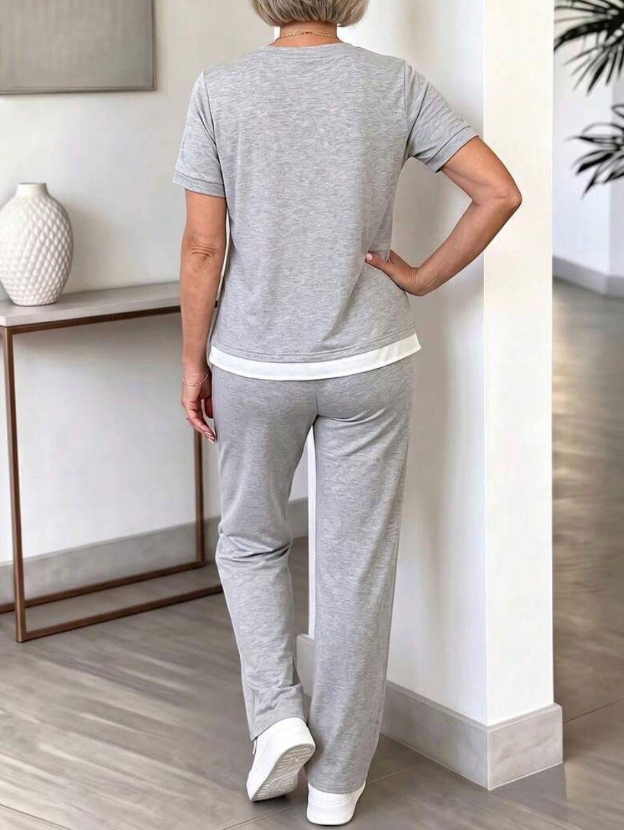Conjunto De Blusa Manga Corta Con Cierre y Pantalón Conjunto 18 ZAPRINI 