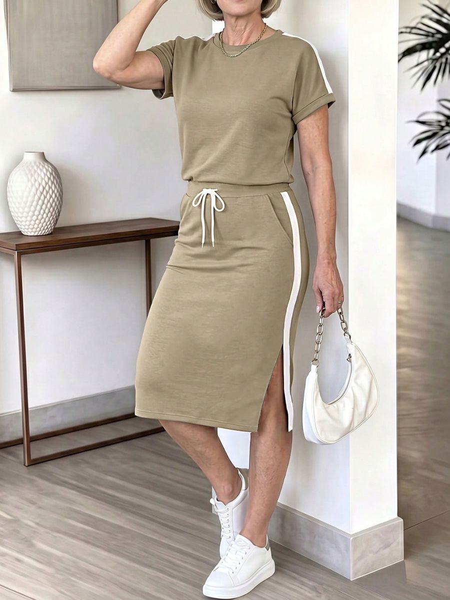 Conjunto De Blusa Manga Corta y Pollera Conjunto 11 ZAPRINI 
