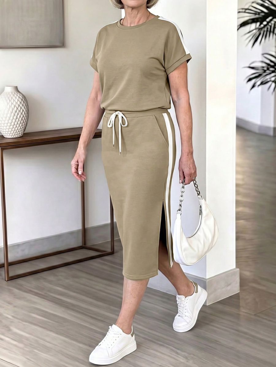 Conjunto De Blusa Manga Corta y Pollera Conjunto 11 ZAPRINI 
