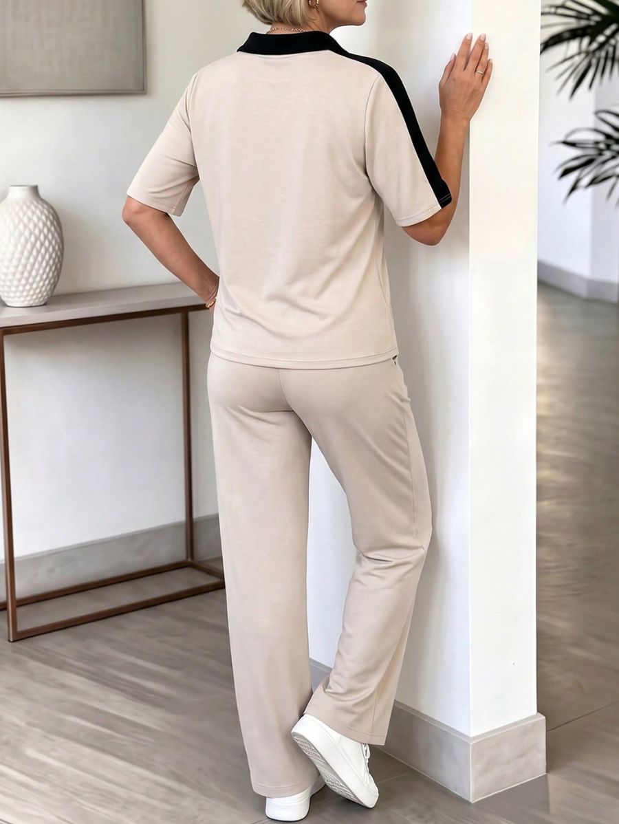 Conjunto de Blusa Con Cierre y Pantalón Conjunto 01 ZAPRINI 