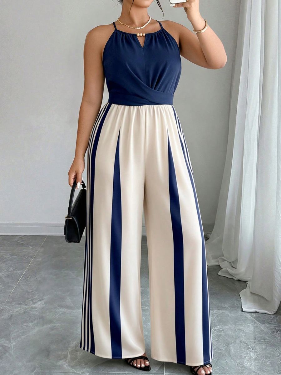 Enterito Sin Mangas Con Bloques De Color Plus Size Enterito Plus Size 14 ZAPRINI 0XL 
