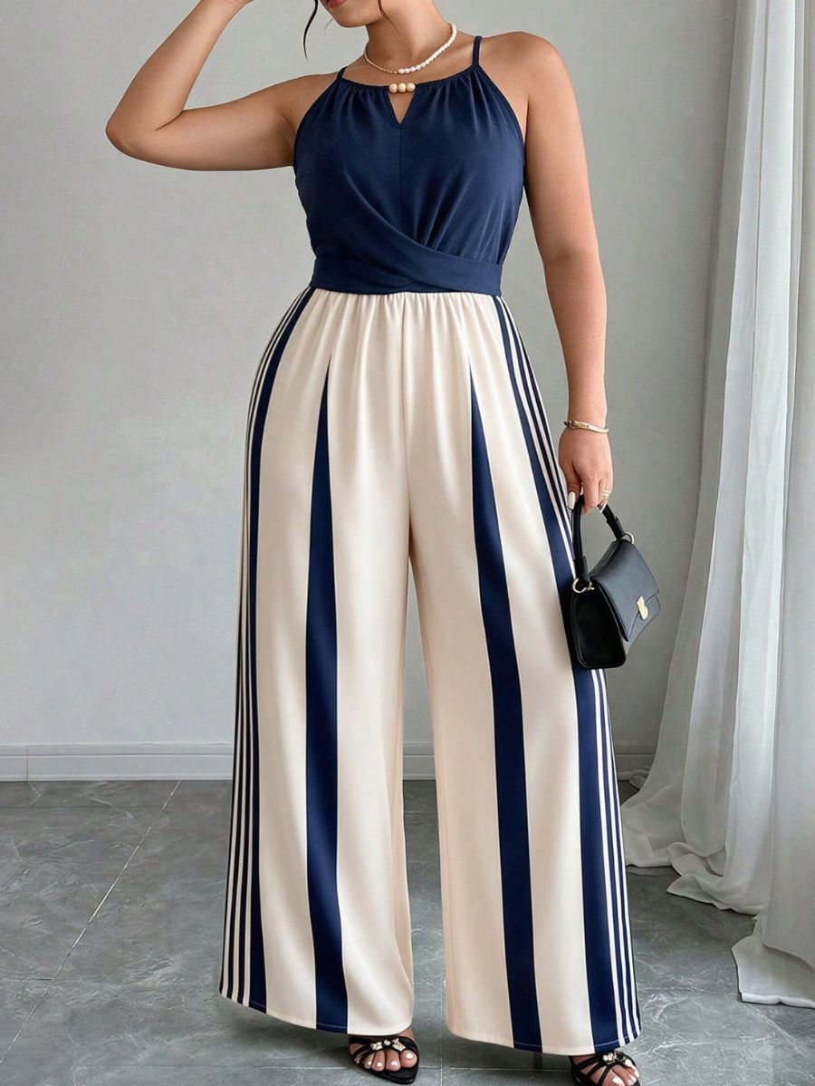 Enterito Sin Mangas Con Bloques De Color Plus Size Enterito Plus Size 14 ZAPRINI 