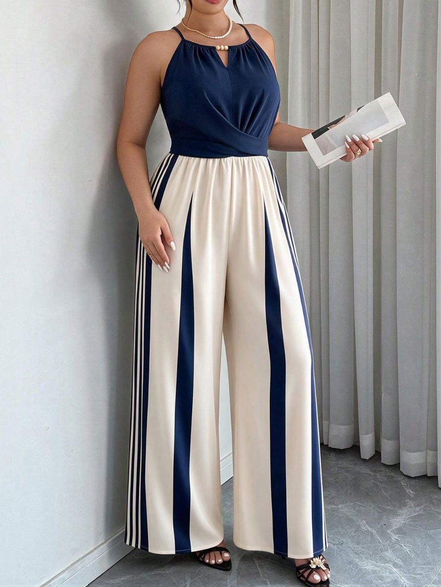 Enterito Sin Mangas Con Bloques De Color Plus Size Enterito Plus Size 14 ZAPRINI 