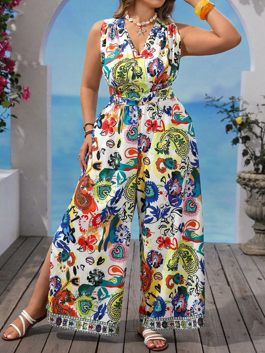 Enterito Sin Mangas Estampado Plus Size Enterito Plus Size 03 ZAPRINI 0XL 