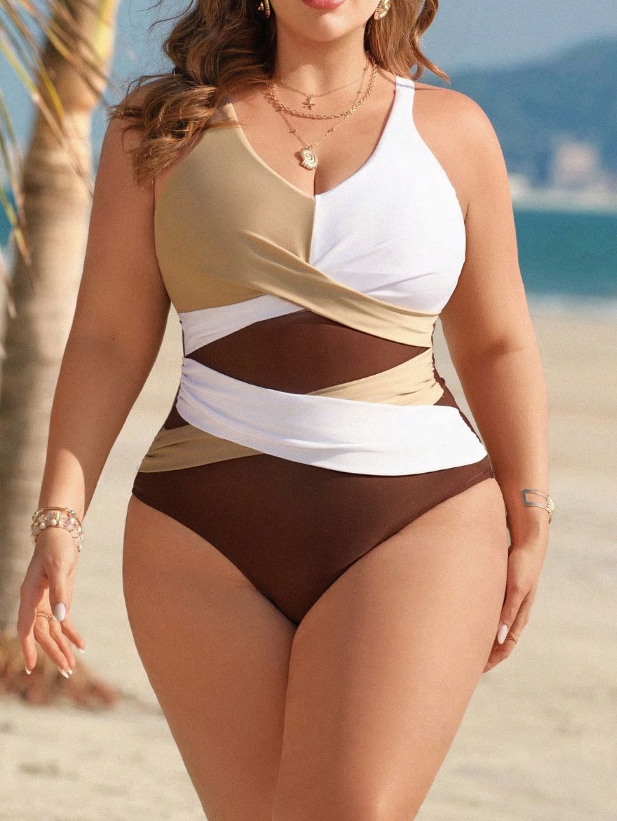 Enteriza Con Bloques De Color Plus Size Enteriza Plus Size 07 ZAPRINI 0XL 