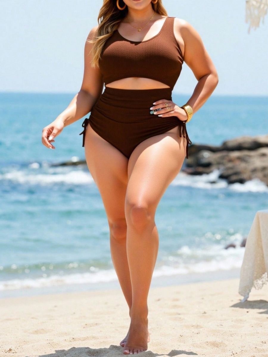 Enteriza Unicolor Con Detalle De Abertura Plus Size Enteriza Plus Size 15 ZAPRINI 