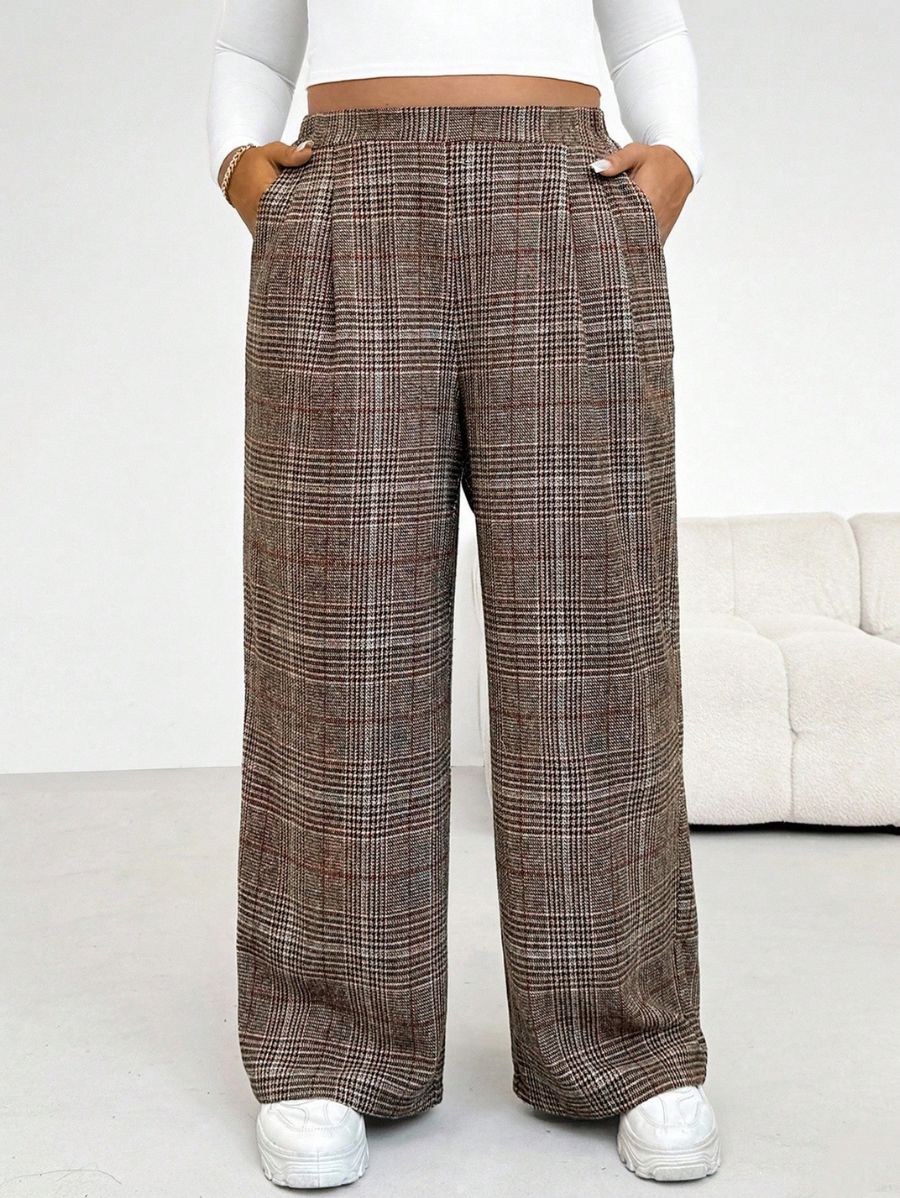 Pantalón A Cuadros Holgado Plus Size Pantalon Plus Size 03 ZAPRINI 0XL 