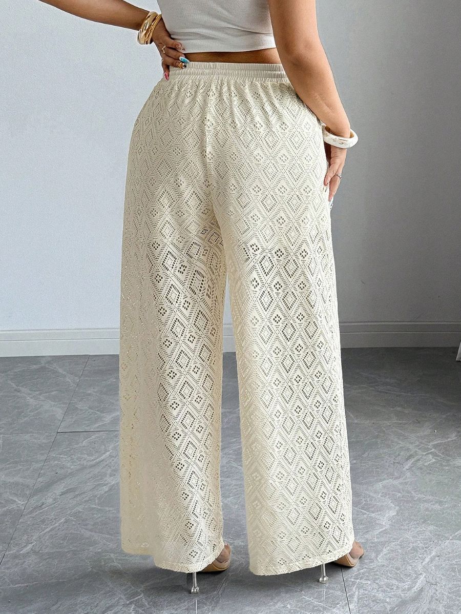 Pantalón Con Calado y Cintura Ajustable Plus Size Pantalon Plus Size 15 ZAPRINI 