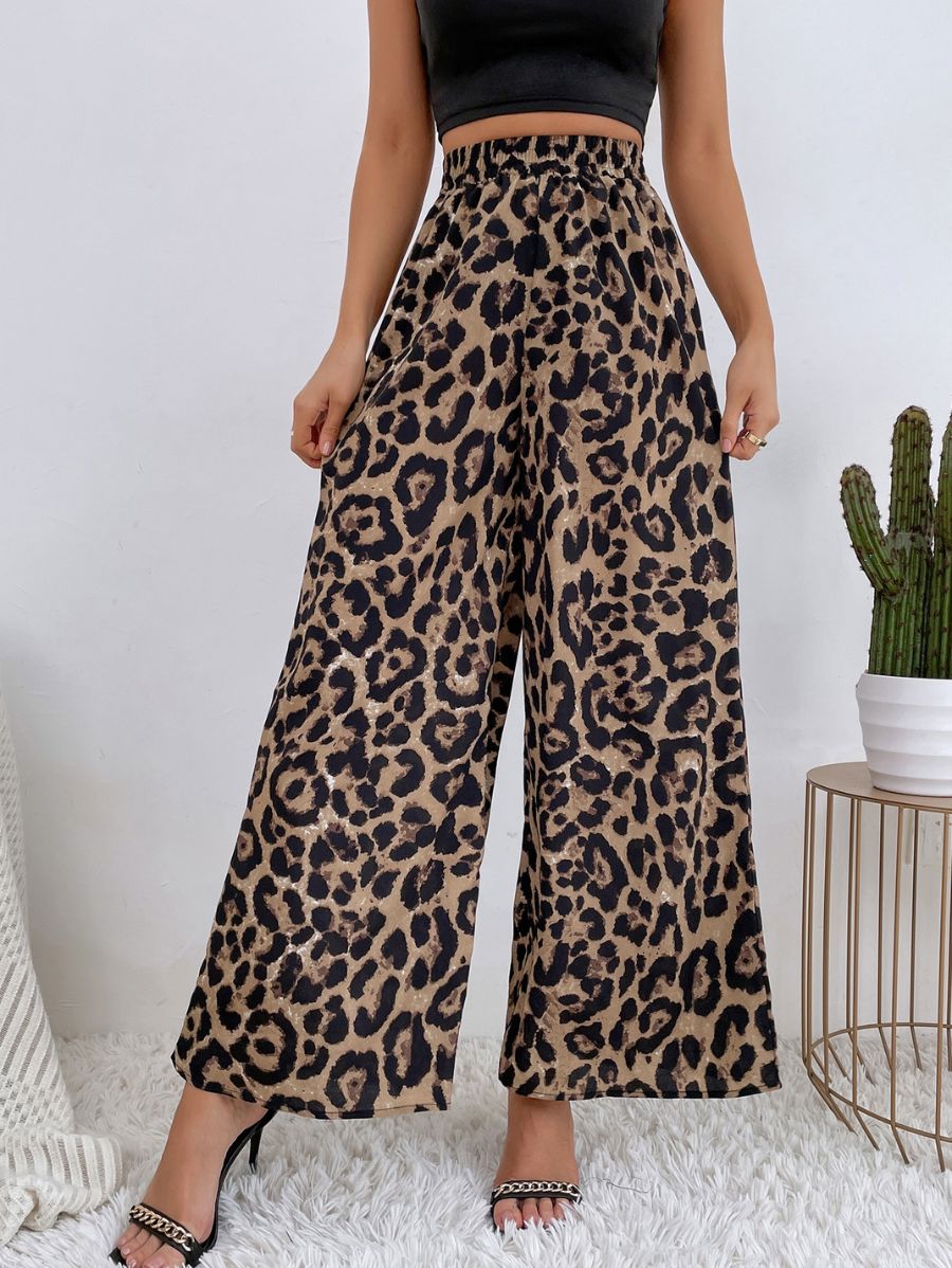 Pantalón Con Cintura Elástica Leopardo Pantalon 24 ZAPRINI XS 