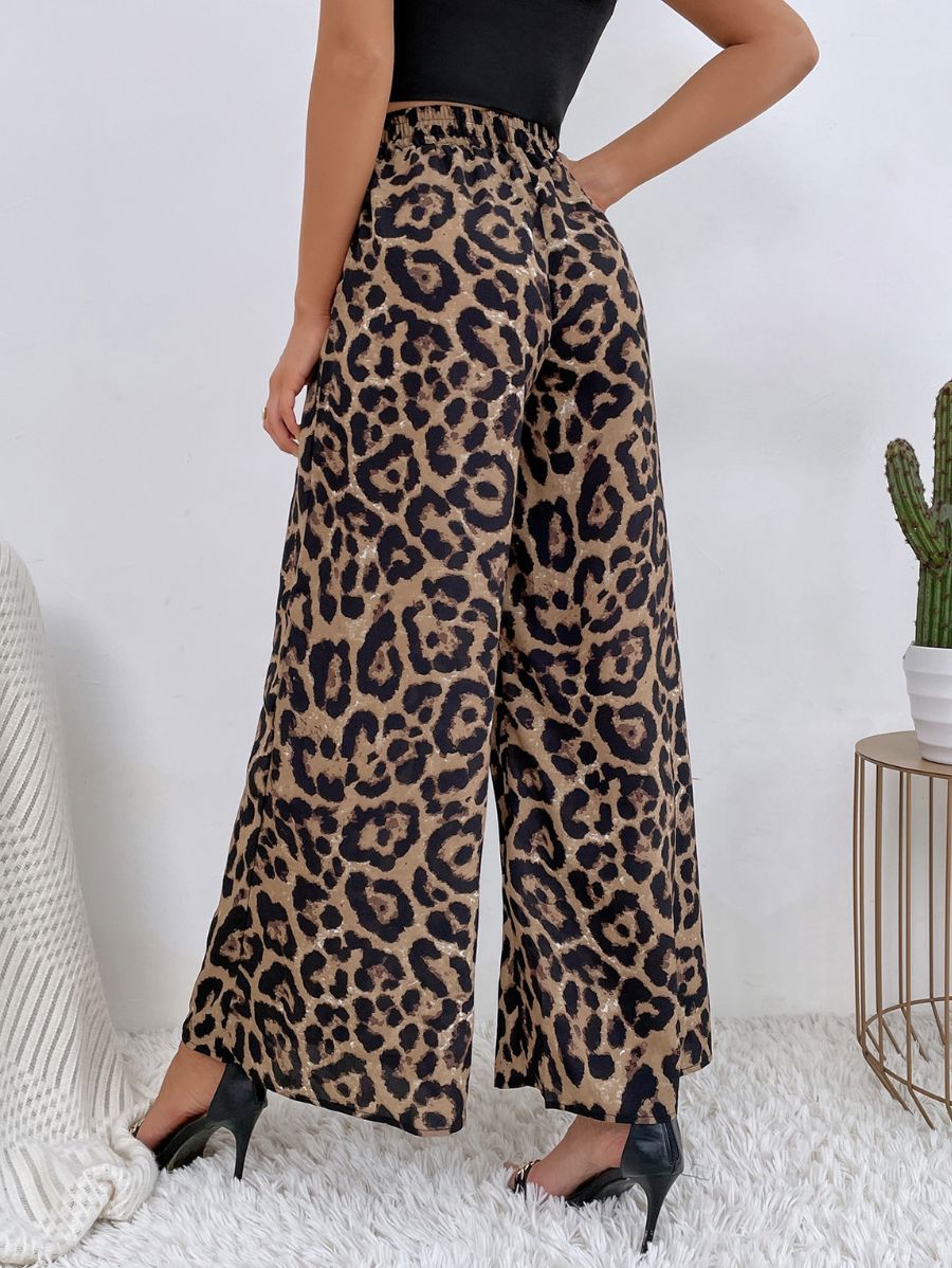 Pantalón Con Cintura Elástica Leopardo Pantalon 24 ZAPRINI 
