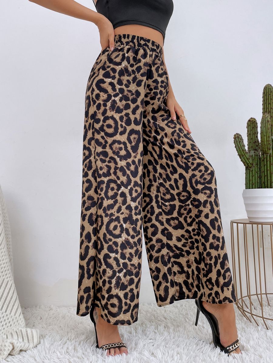 Pantalón Con Cintura Elástica Leopardo Pantalon 24 ZAPRINI 