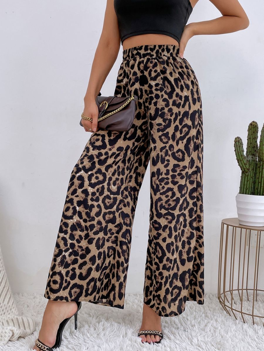 Pantalón Con Cintura Elástica Leopardo Pantalon 24 ZAPRINI 