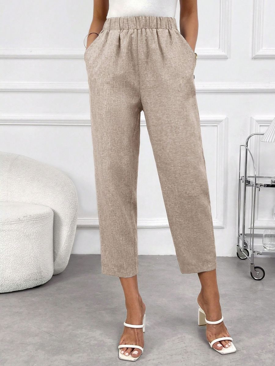 Pantalón Con Detalle De Botones y Cintura Elástica Pantalon 04 ZAPRINI 