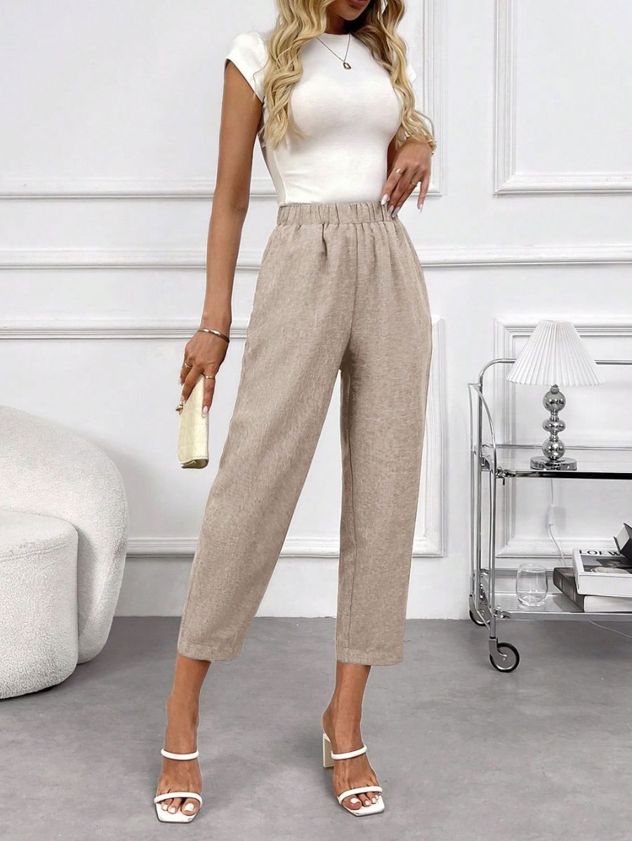 Pantalón Con Detalle De Botones y Cintura Elástica Pantalon 04 ZAPRINI 
