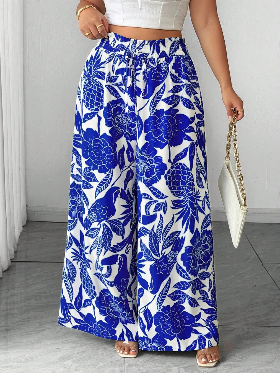 Pantalón Con Estampado Floral Plus Size Pantalon Plus Size 16 ZAPRINI 0XL 