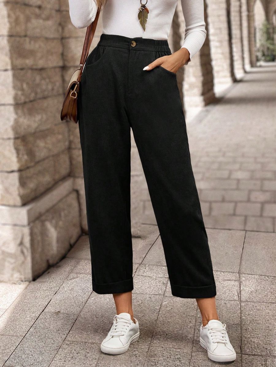 Pantalón De Pana Con Bolsillos Pantalon 06 ZAPRINI Negro S 