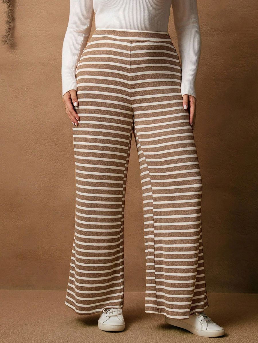 Pantalón Elástico A Rayas Plus Size Pantalon Plus Size 09 ZAPRINI 0XL 