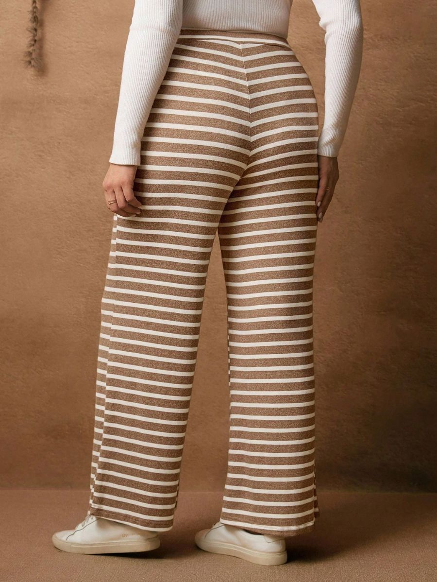 Pantalón Elástico A Rayas Plus Size Pantalon Plus Size 09 ZAPRINI 
