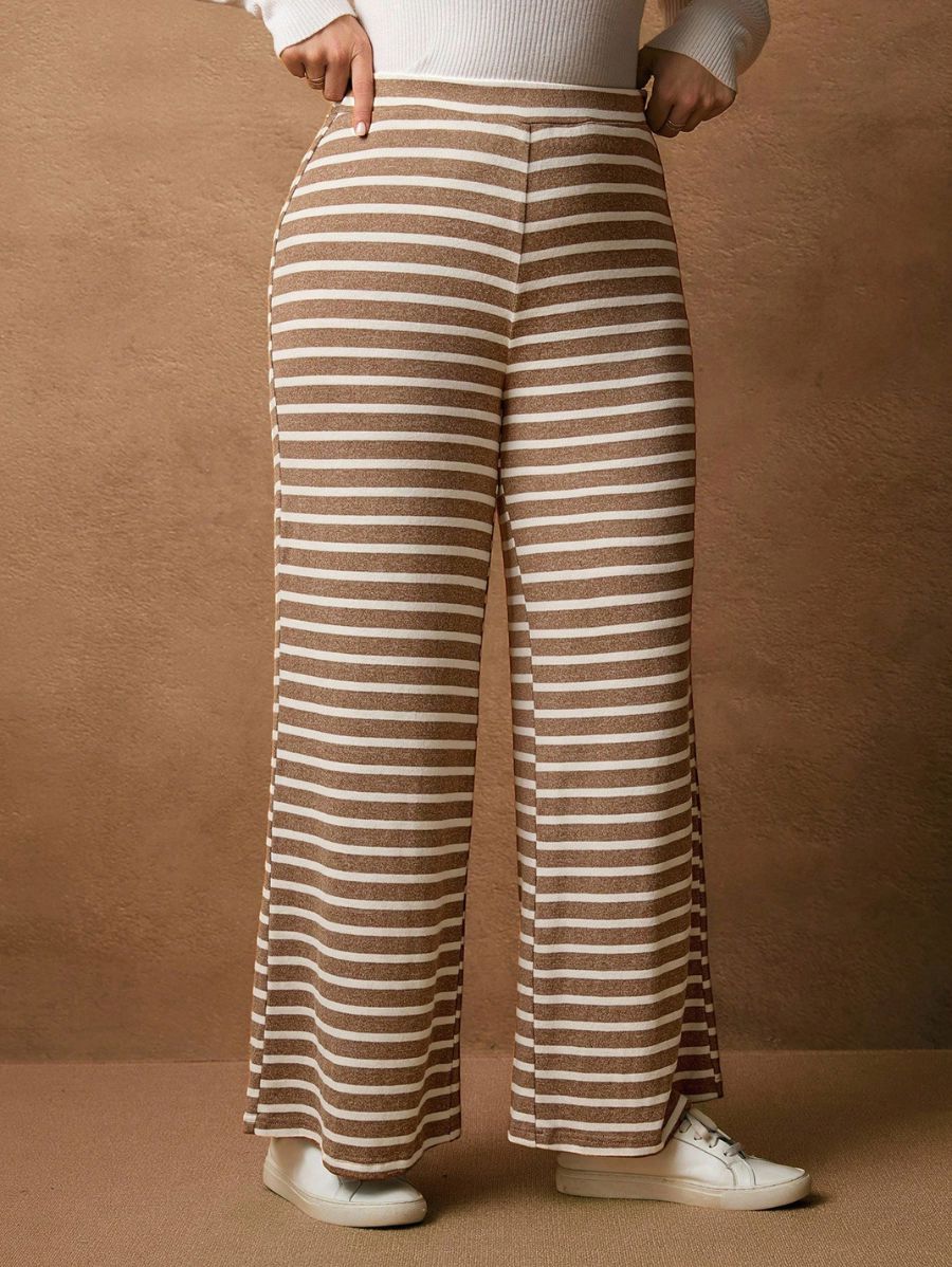 Pantalón Elástico A Rayas Plus Size Pantalon Plus Size 09 ZAPRINI 