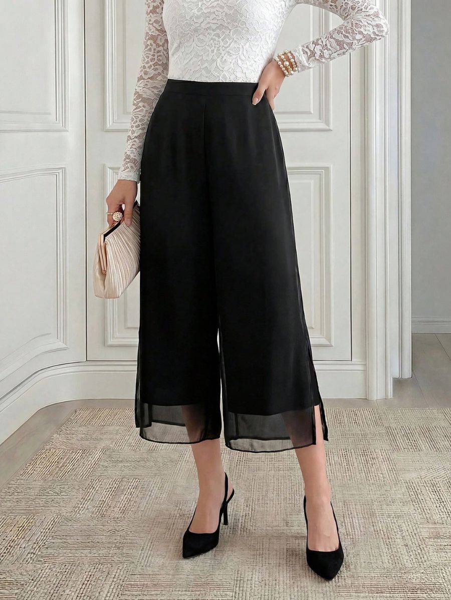 Pantalón En Chifón Con Cintura Elástica Pantalon 11 ZAPRINI S 