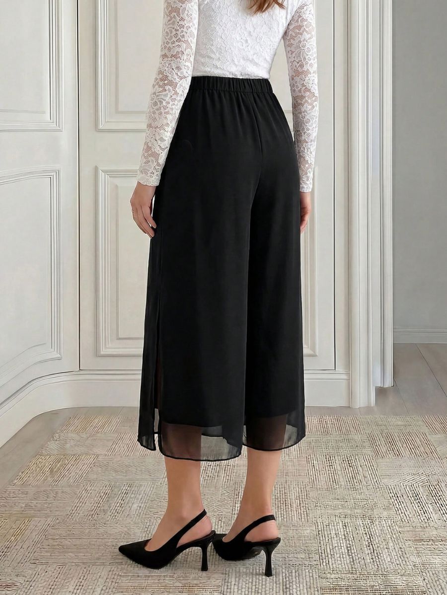 Pantalón En Chifón Con Cintura Elástica Pantalon 11 ZAPRINI S 