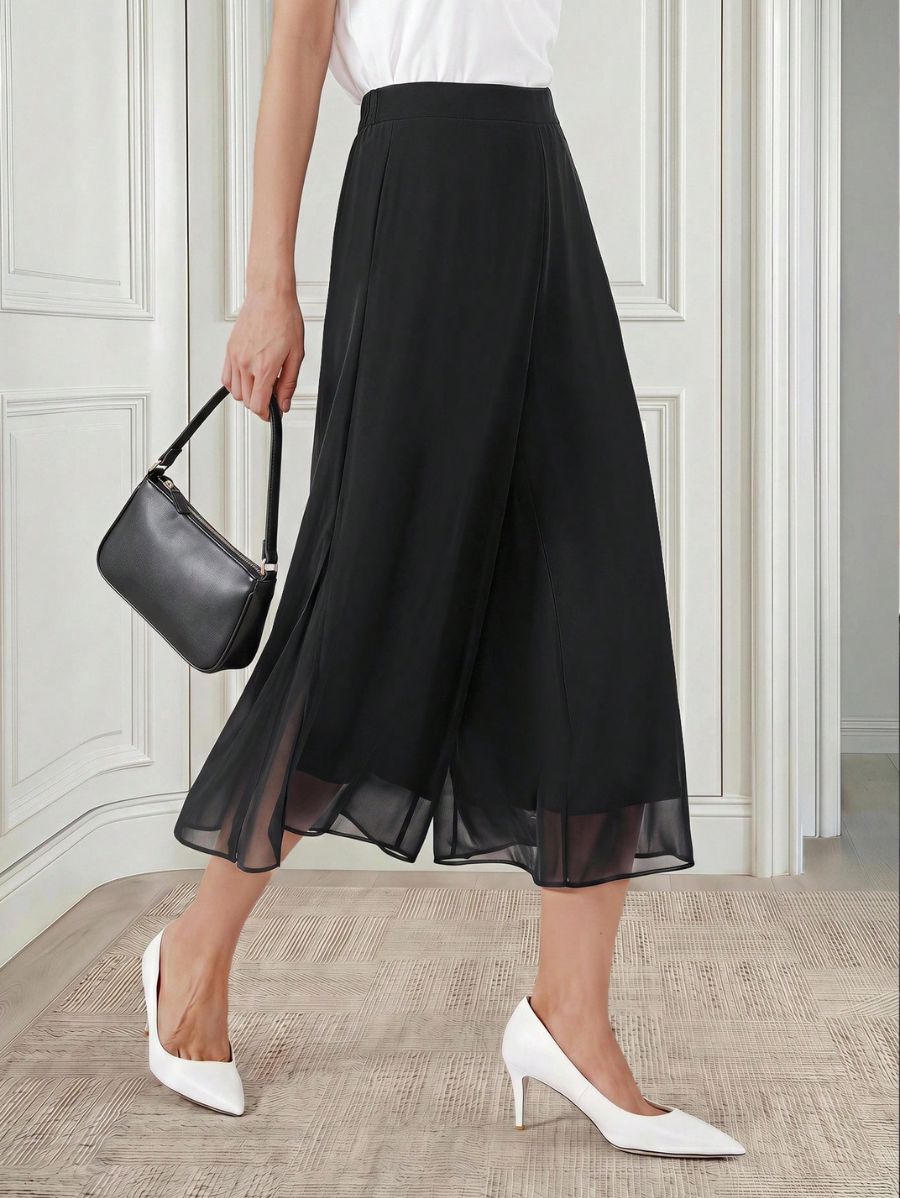 Pantalón En Chifón Con Cintura Elástica Pantalon 11 ZAPRINI 