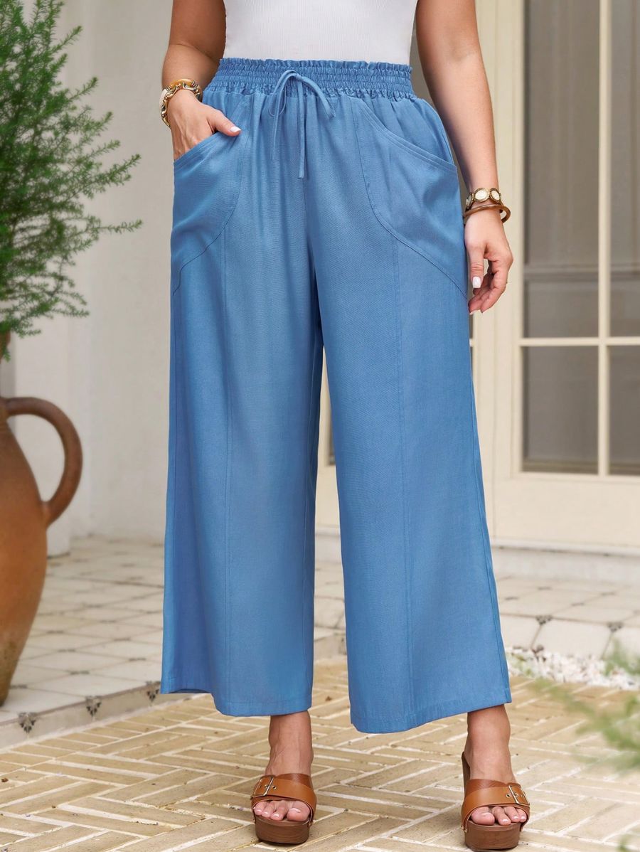 Pantalón Holgado Con Bolsillos Plus Size Pantalon Plus Size 04 ZAPRINI 0XL 