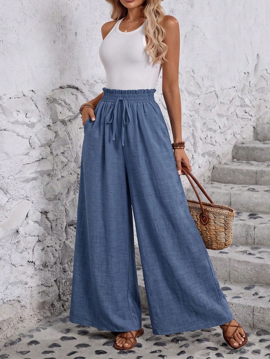 Pantalón Holgado Con Cintura Elástica Pantalon 05 ZAPRINI 