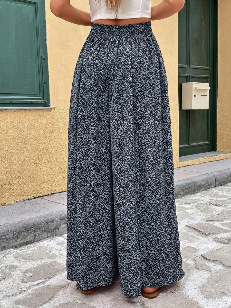Pantalón Holgado Con Estampado Floral Pantalon 01 ZAPRINI 