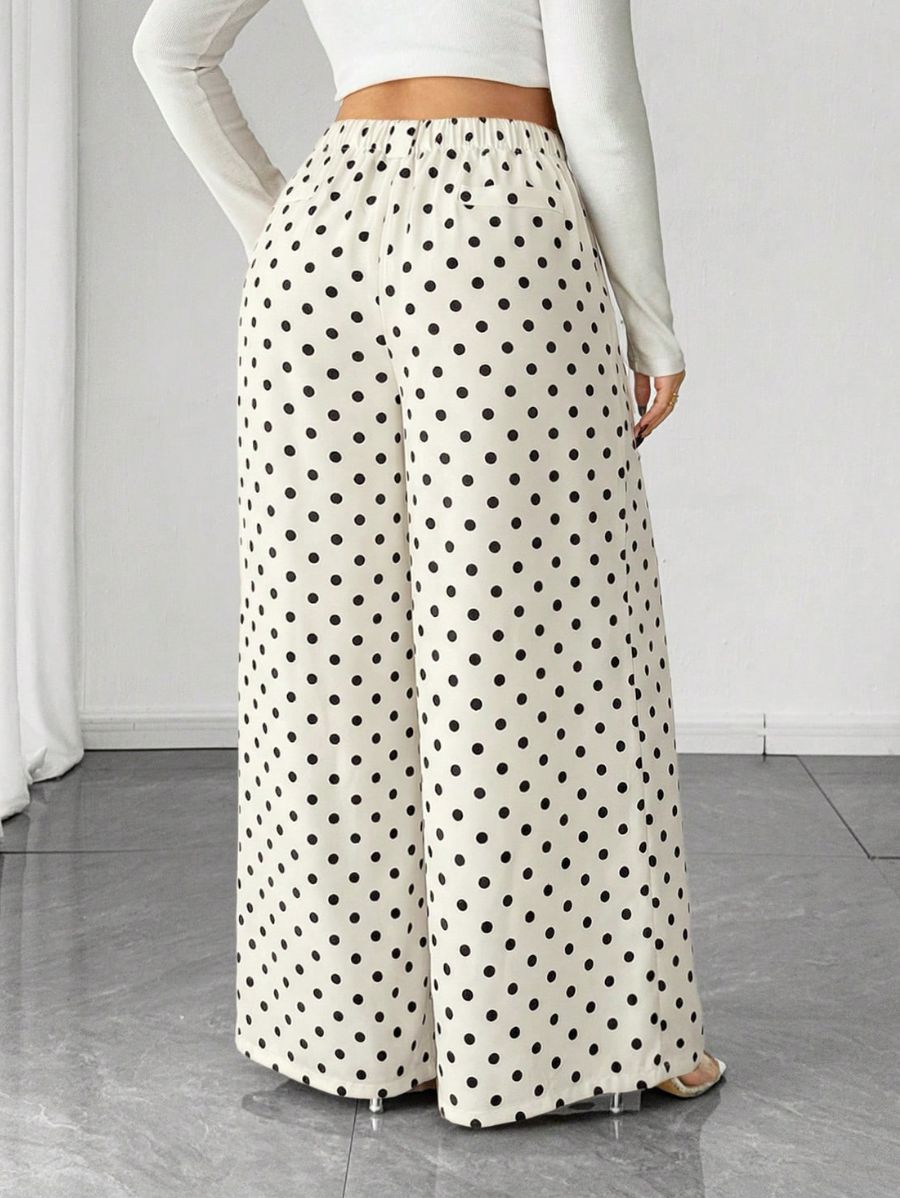 Pantalón Holgado Con Lunares Plus Size Pantalon Plus Size 19 ZAPRINI 