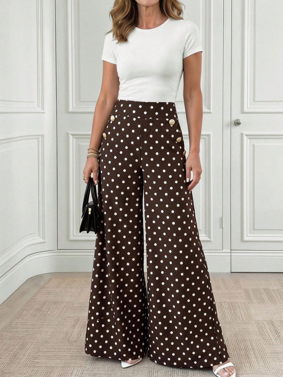 Pantalón Holgado De Lunares Pantalon 10 ZAPRINI 