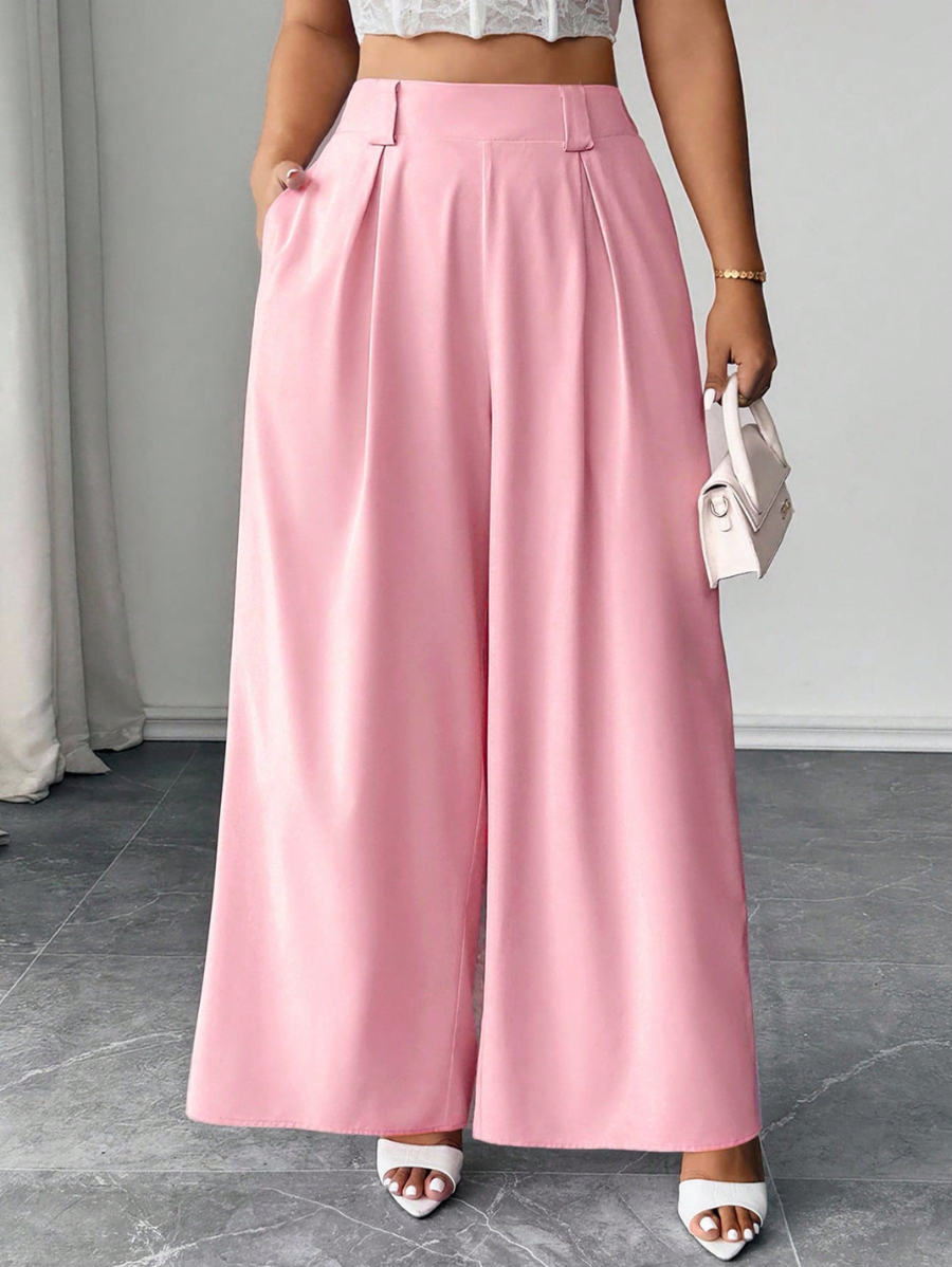 Pantalón Holgado Unicolor Plus Size