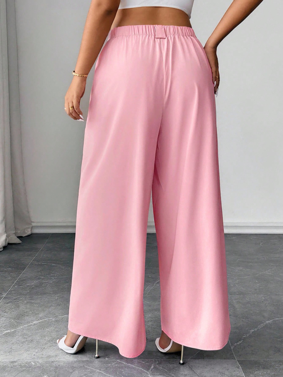 Pantalón Holgado Unicolor Plus Size
