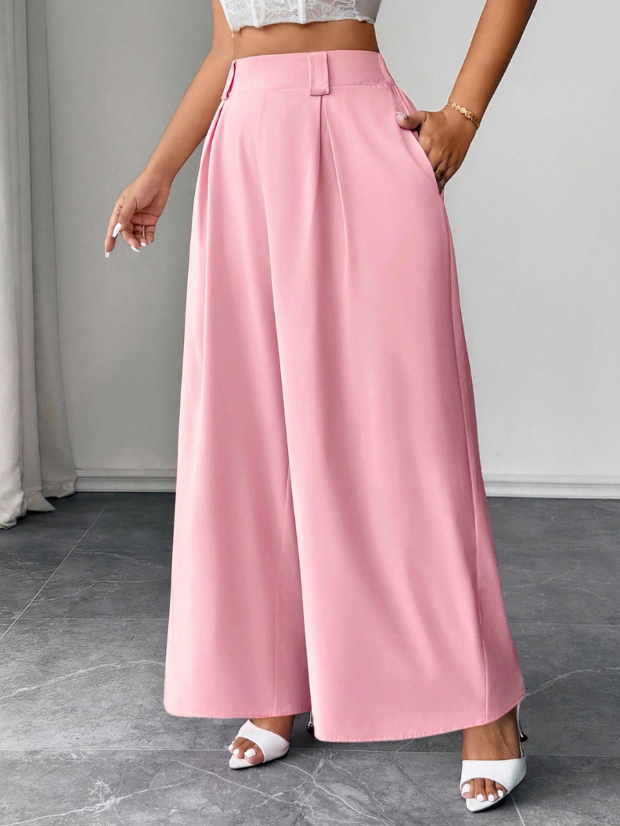 Pantalón Holgado Unicolor Plus Size