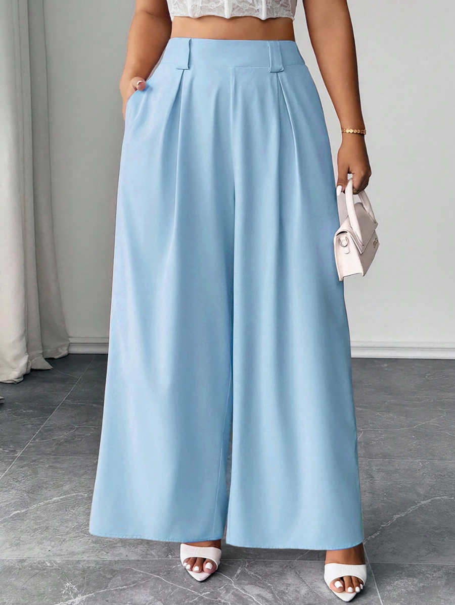 Pantalón Holgado Unicolor Plus Size