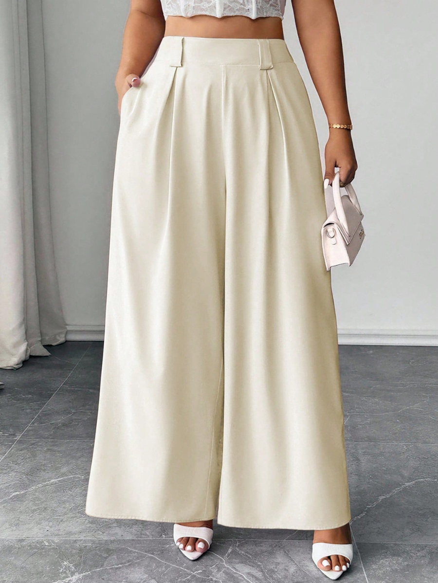 Pantalón Holgado Unicolor Plus Size