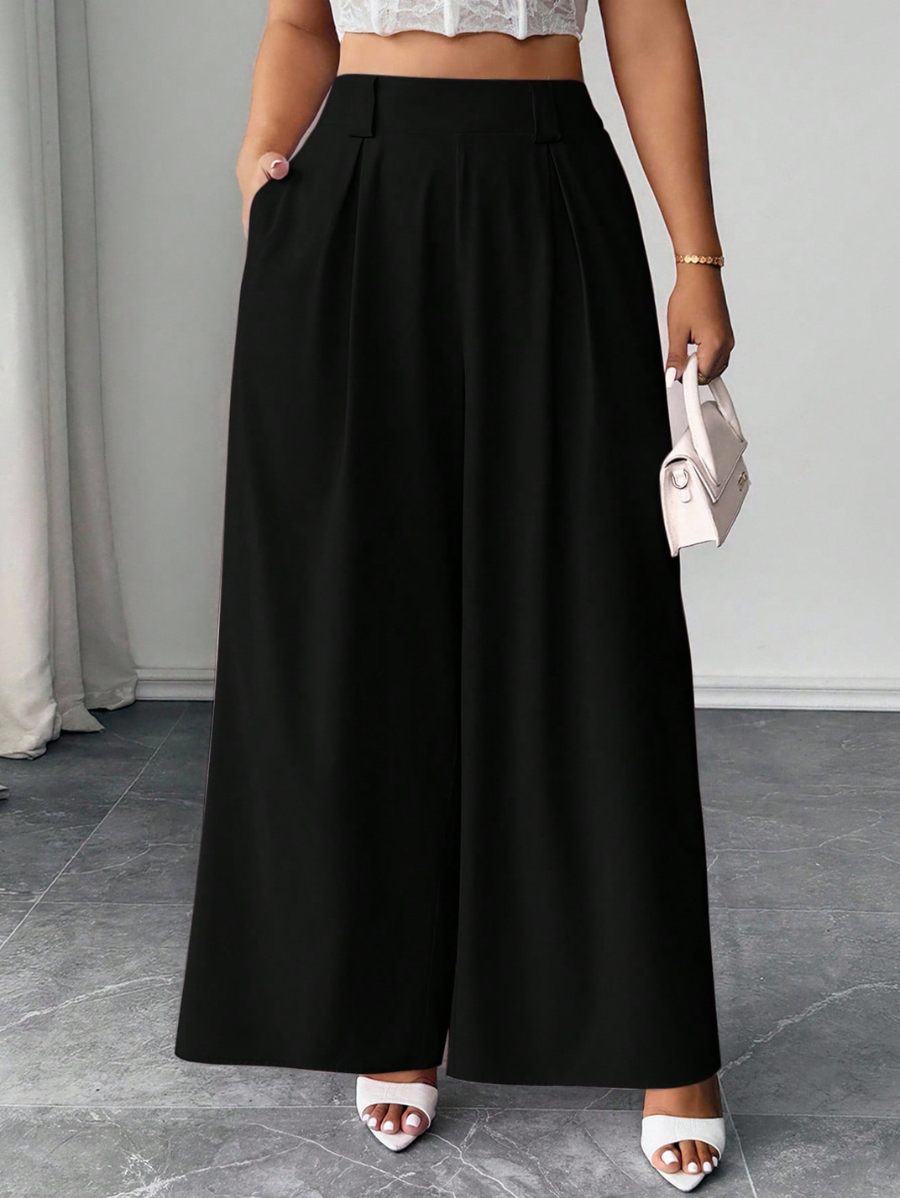 Pantalón Holgado Unicolor Plus Size