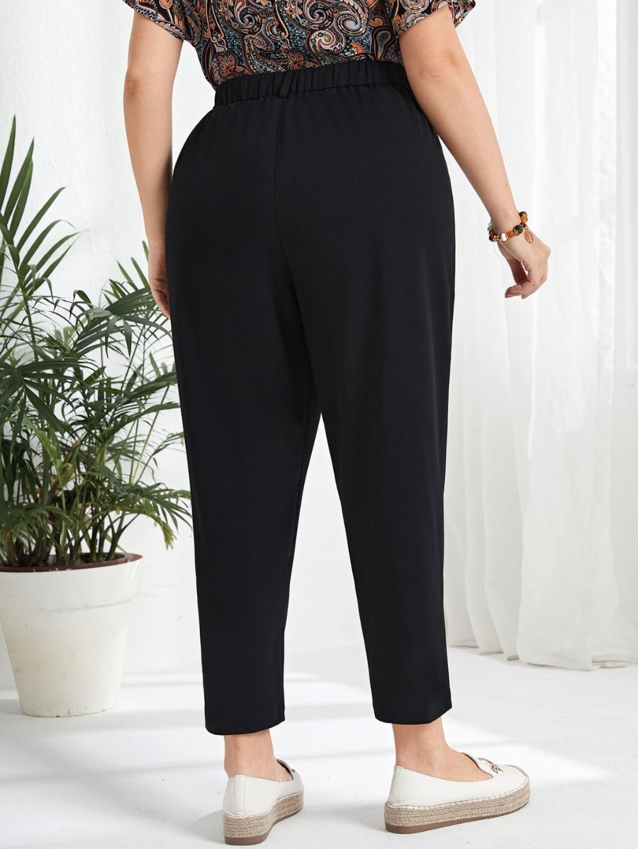 Pantalón Liso Con Bolsillos Plus Size Pantalon Plus Size 08 ZAPRINI 0XL 
