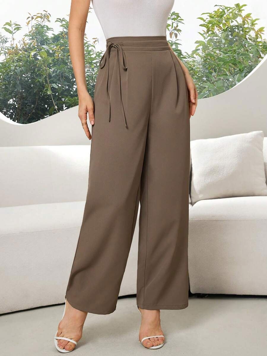 Pantalón Recto Con Estampado De Lirios Pantalon 17 ZAPRINI Marrón S 